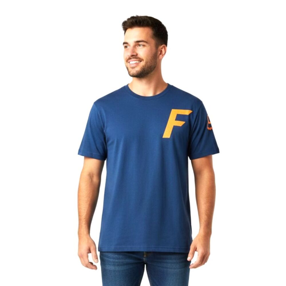 Fox‎ Racing Mens Large Active Tech T-Shirt TruDri Performance Moto Blue FX